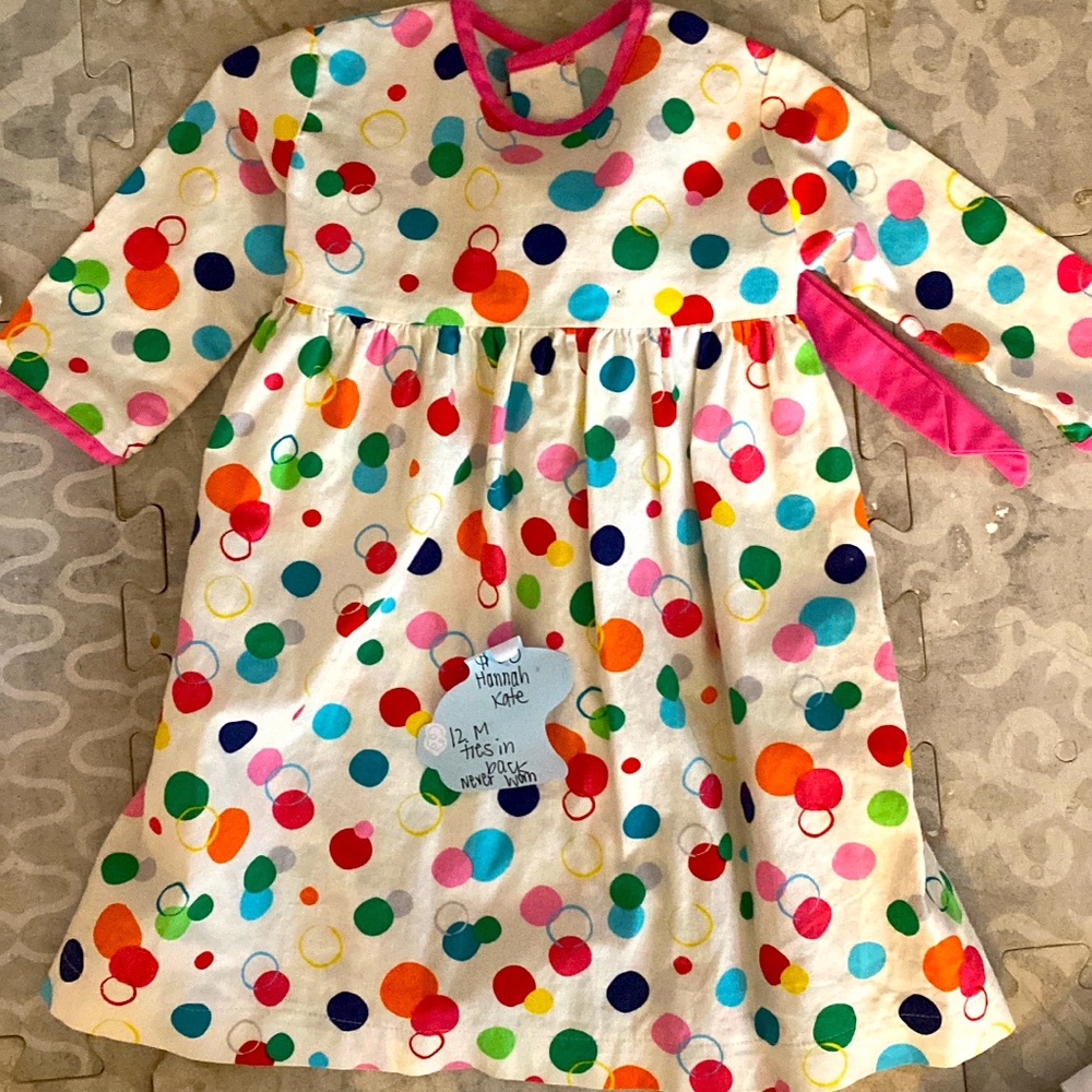 Hannah Kate dot dress that ties in back